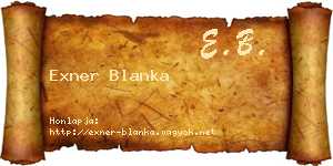 Exner Blanka névjegykártya
